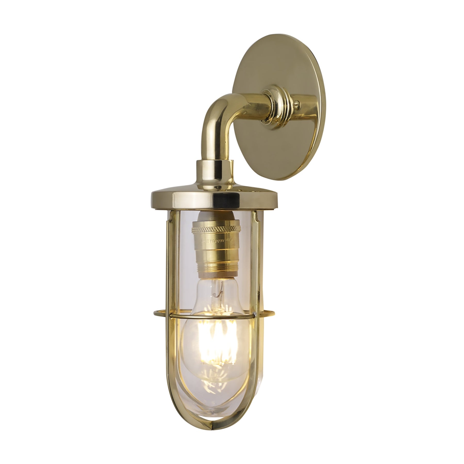 Original BTC, Weatherproof Ship's Well Glass Wall Light, Chrome, Exterior,