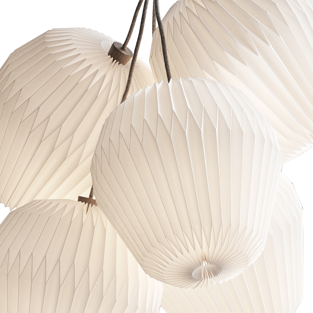 Le Klint, Bouquet Chandelier Large 5 Shades Paper, Chandelier,