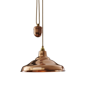 Original BTC, Rise & Fall School Light, Weathered Copper, Pendant,