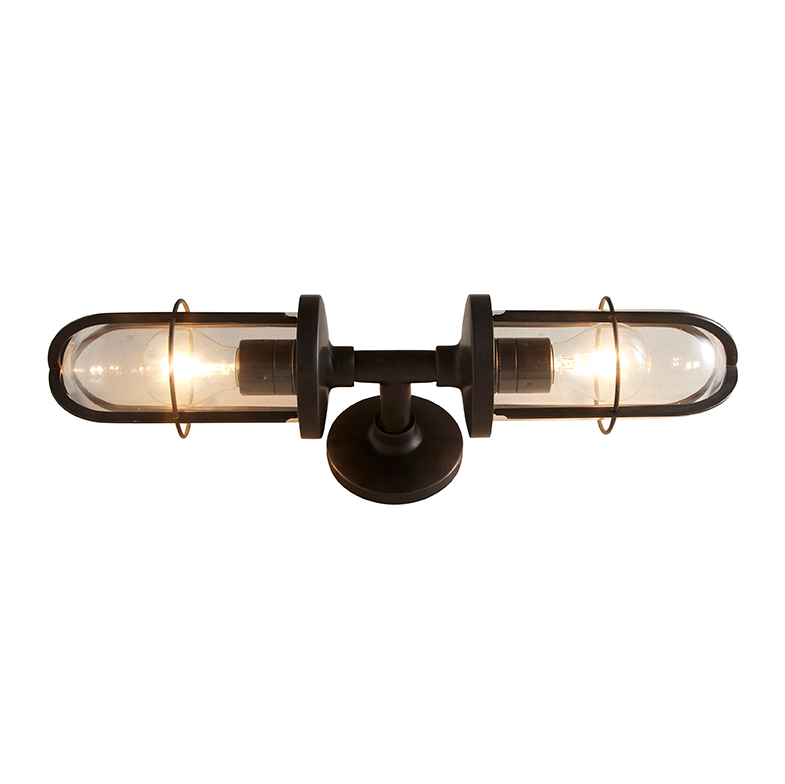 Original BTC, Weatherproof Ship's Double Well Glass Wall Light, Exterior,