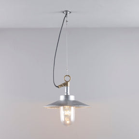 Original BTC, Well Glass Pendant Visor, Galvanised Clear, Pendant,