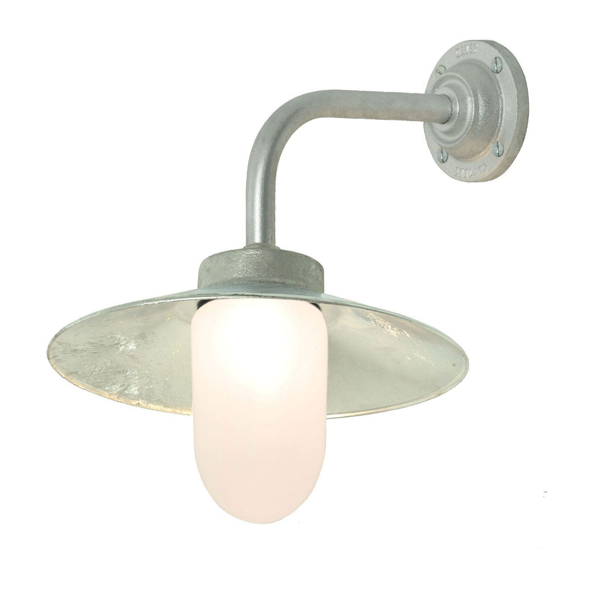 Original BTC, Exterior Bracket Light Right Angle, Bronze Frosted Glass, Exterior,