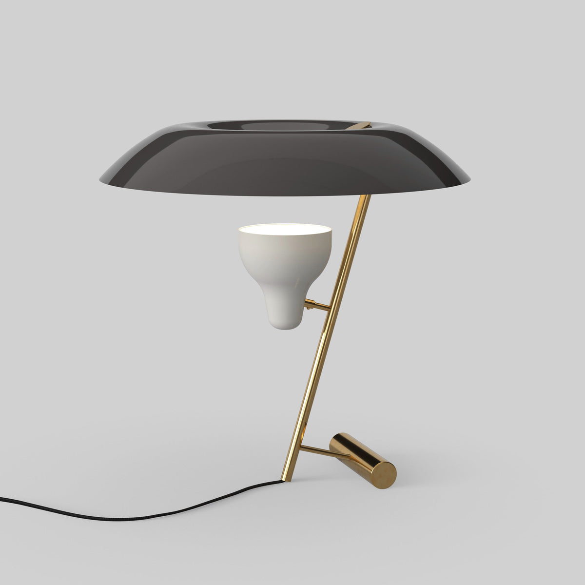 Astep, Model 548, Dark Burnished Brass Grey Diffuser, Table / Task, Gino Sarfatti,