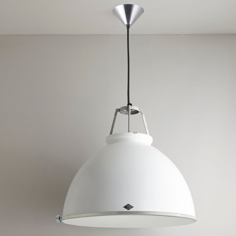 Original BTC, Titan Size 5 Pendant, White with Etched Glass Diffusor, Pendant,